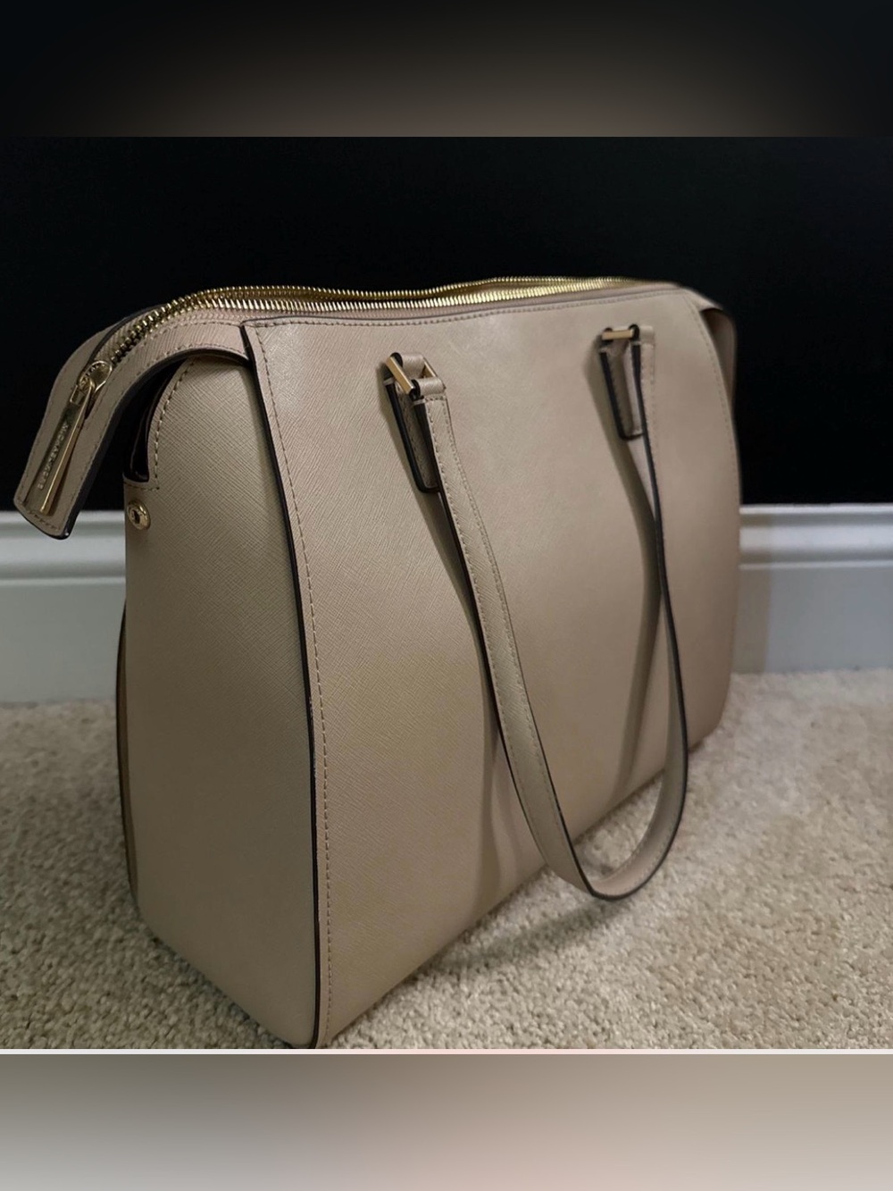 Michael Kors Taupe XL Tote Bag with Gold Hardware